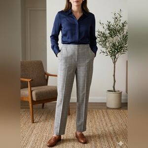 ​Alfred Dunner Gray Glen Plaid Pull-On Dress Pants Size 16